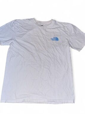 The North Face White Short Sleeve Tee with Blue Logo